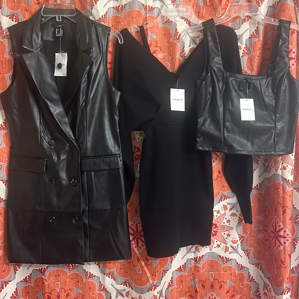Forever 21 Leathers & Sweater Bundle
